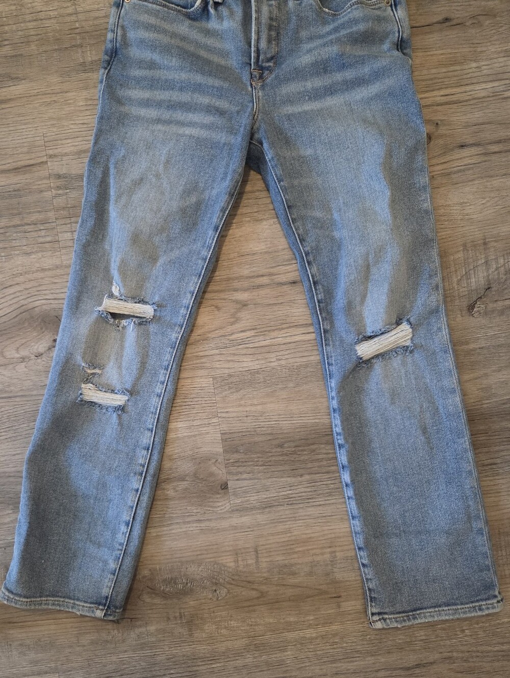 NWT Good American Good Legs -Eco Mid-Rise Straight Leg Distressed Jeans 2 / 26 - Picture 14 of 16